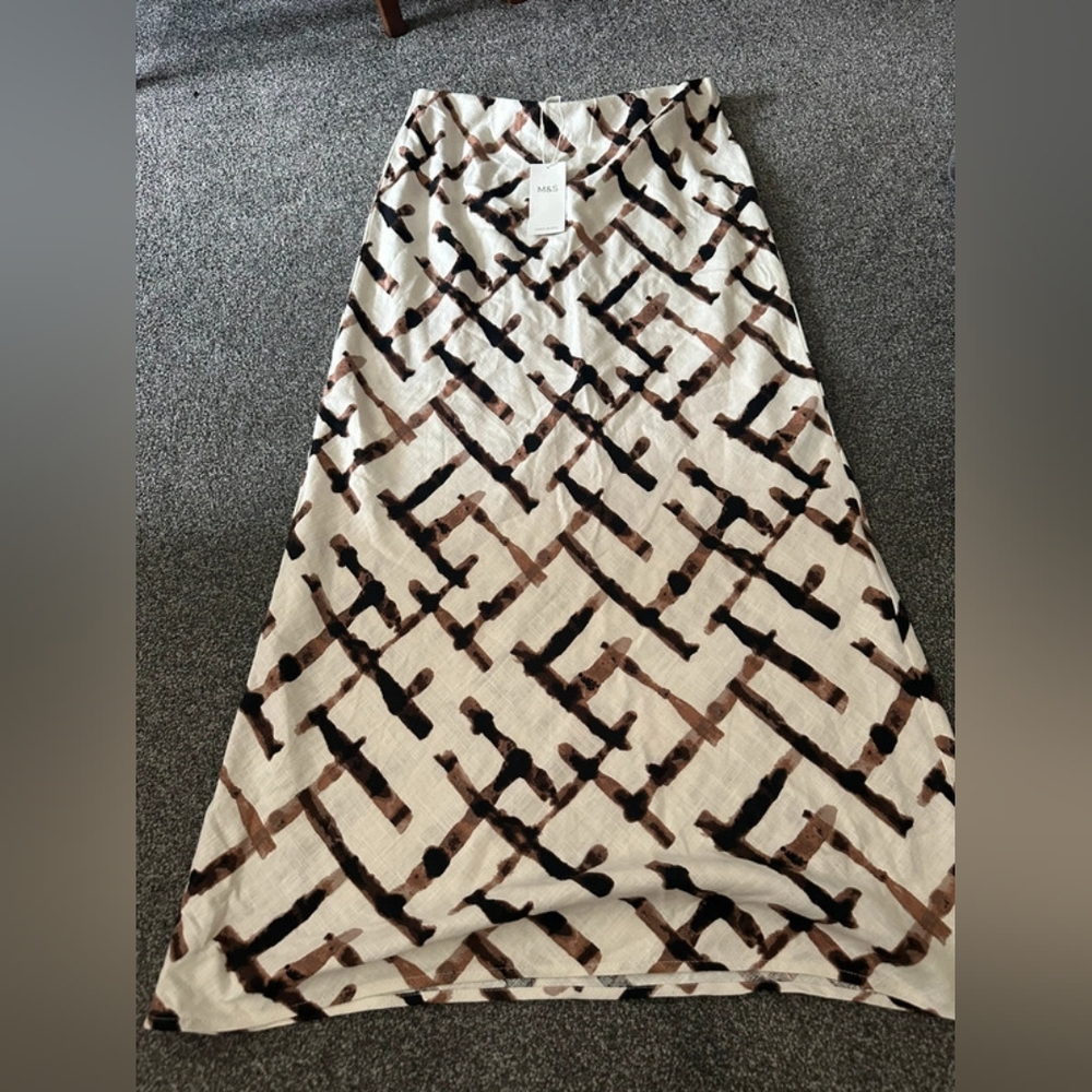 Patterned Brown and Black Women's Skirt